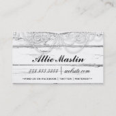 GCのぼろぼろのヴィンテージの黒く及び白いダマスク織 名刺 (裏面)