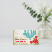 GCのクリーム色のヴィンテージのばら色の点 名刺 (スタンド正面)