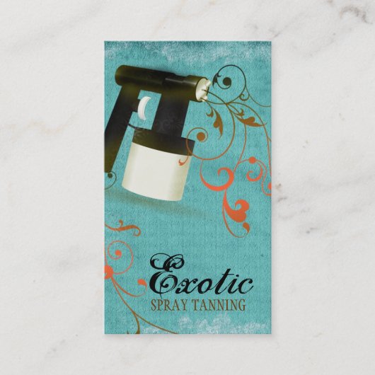 GCのターコイズの珊瑚のスプレーのタンのヴィンテージ 名刺 (正面)