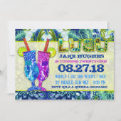 GCのハワイのカクテルの王室のでカリブのな青 招待状 (正面)