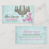 GCのパステル調ピンク及び真新しい緑のヴィンテージのばら色の点 名刺 (正面/裏面)