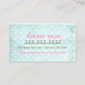 GCのパステル調ピンク及び真新しい緑のヴィンテージのばら色の点 名刺 (裏面)