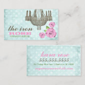 GCのパステル調ピンク及び真新しい緑のヴィンテージのばら色の点 名刺 (正面/裏面)