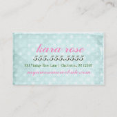 GCのパステル調ピンク及び真新しい緑のヴィンテージのばら色の点 名刺 (裏面)