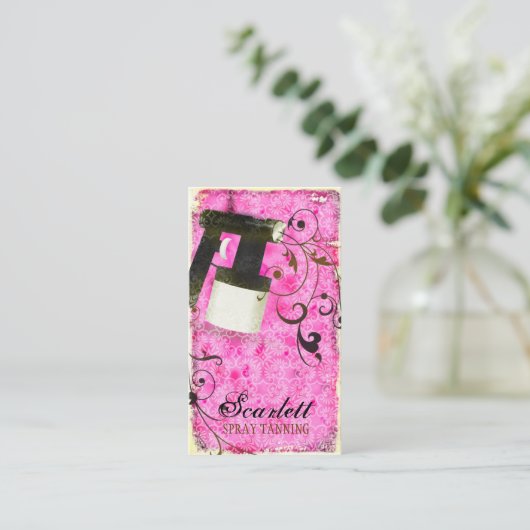 GCのピンクのスプレーのタンのヴィンテージ 名刺 (スタンド正面)