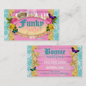 GCのピンクのファンキーなぽんこつ自動車の積送品の装飾 名刺 (正面/裏面)