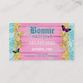 GCのピンクのファンキーなぽんこつ自動車の積送品の装飾 名刺 (裏面)