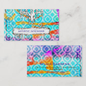 GCのモダンでカラフルなクローバーのグランジな木 名刺 (正面/裏面)