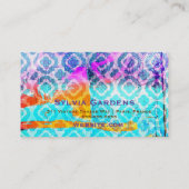 GCのモダンでカラフルなクローバーのグランジな木 名刺 (裏面)