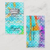 GCのモダンでカラフルなクローバーの王冠 名刺 (正面/裏面)