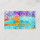 GCのモダンでカラフルなクローバーの王冠 名刺 (裏面)