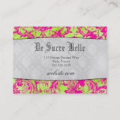 GCのヴィンテージのショッキングピンクの王冠スクロール報酬の真珠 名刺 (裏面)