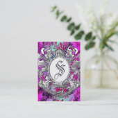 GCのヴィンテージのピンクのミントの王冠スクロール報酬の真珠 名刺 (スタンド正面)