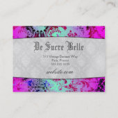 GCのヴィンテージのピンクのミントの王冠スクロール報酬の真珠 名刺 (裏面)