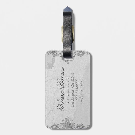 GCのヴィンテージのピンクの弓パリフランスのフランス語エッフェル ラゲッジタグ (裏面縦)