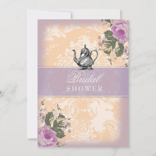 GCのヴィンテージのブライダルシャワーのお茶会 招待状 (正面)