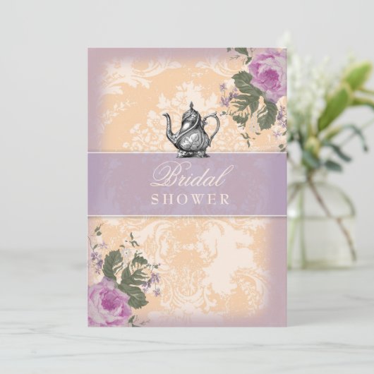 GCのヴィンテージのブライダルシャワーのお茶会 招待状 (スタンド正面)