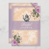 GCのヴィンテージのブライダルシャワーのお茶会 招待状 (正面/裏面)