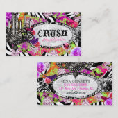 GCのヴィンテージのライムのクラッシュのチャームのジャングルのシマウマ 名刺 (正面/裏面)