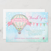 GCの熱気の気球の最初誕生日 サンキューカード (正面/裏面)