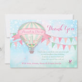 GCの熱気の気球の最初誕生日 サンキューカード (正面)