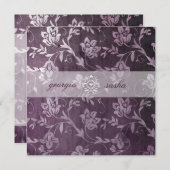GCの熱烈な紫のフローラヴィンテージ 招待状 (正面/裏面)