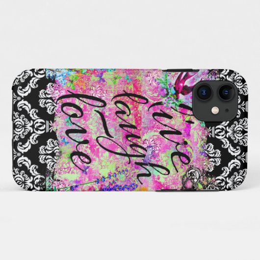 GCの生きている笑い愛ヴィンテージ場面ダマスク織 Case-Mate iPhoneケース (裏面(横))