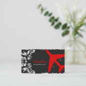 GCの航空は赤い木炭ダマスク織をはずします 名刺 (スタンド正面)