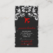 GCの航空は赤い木炭ダマスク織をはずします 名刺 (裏面)