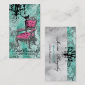 GCの非常にフランスのなターコイズのダマスク織 名刺 (正面/裏面)