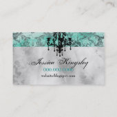 GCの非常にフランスのなターコイズのダマスク織 名刺 (裏面)