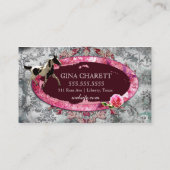 GCの"AnnaBelles"の馬牧場ヴィンテージの灰色 名刺 (裏面)