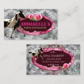 GCの"AnnaBelles"の馬牧場ヴィンテージの灰色 名刺 (正面/裏面)