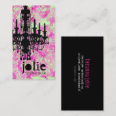 GCのJolieのシャンデリアのライムのピンクのダマスク織 名刺 (正面/裏面)