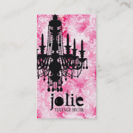 GCのJolieのシャンデリアの白いピンクのダマスク織 名刺
