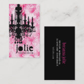 GCのJolieのシャンデリアの白いピンクのダマスク織 名刺 (正面/裏面)
