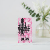 GCのJolieのシャンデリアの白いピンクのダマスク織 名刺 (スタンド正面)