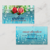 GCはバラのヴィンテージの青緑で崇拝します 名刺 (正面/裏面)
