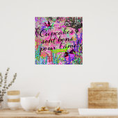 GCカップケーキスオンボンボン注ぶら下がったぐ壁 ポスター (キッチン)