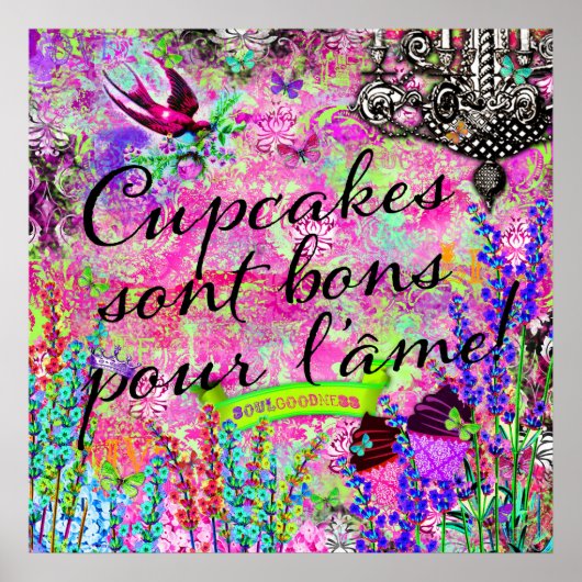 GCカップケーキスオンボンボン注ぶら下がったぐ壁 ポスター (正面)