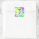 GCカリ鮮やかガーデンクラウンパープルガーデンフラワー スクエアシール (バッグ)