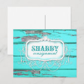 GCシャビーヴィンテージアクアウッドステッカー ポストカード (正面/裏面)