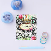 GCシャビーヴィンテージチャームフライヤーブラックダマスク チラシ (シングル)