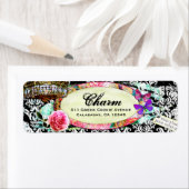 GCシャビーヴィンテージチャームブラックダマスク ラベル (インサイチュ)