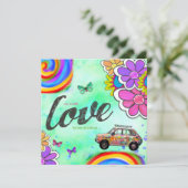 GCヒッピー絞り染め招待状ブルー 招待状 (スタンド正面)