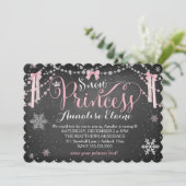 GCピンクスノープリンセスウィズリボンガール誕生日 招待状 (スタンド正面)