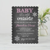 GCピンクベビー冬の外は寒い誕生日 招待状 (スタンド正面)