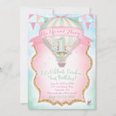 GCホットエアバルーンファースト誕生日カロライン 招待状 (正面)