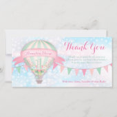 GCホットエアバルーン最初の誕生日ありがとう サンキューカード (正面)