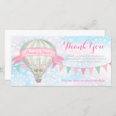 GCホットエアバルーン最初の誕生日ありがとう サンキューカード (正面/裏面)